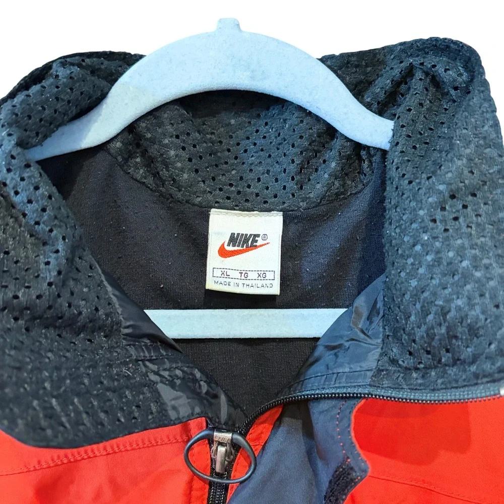 Vintage 90s Nike Storm-Fit Windbreaker Jacket Red Black White Colorblock Mens XL